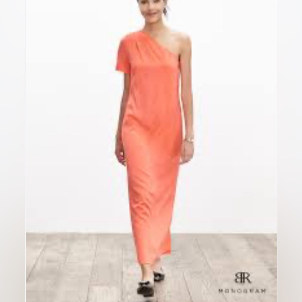 Banana republic 100% silk one shoulder dress